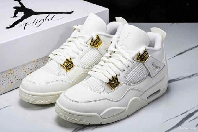 Rep Husky Jordan AQ9129-170 Gold 4 Metallic Retro 0723